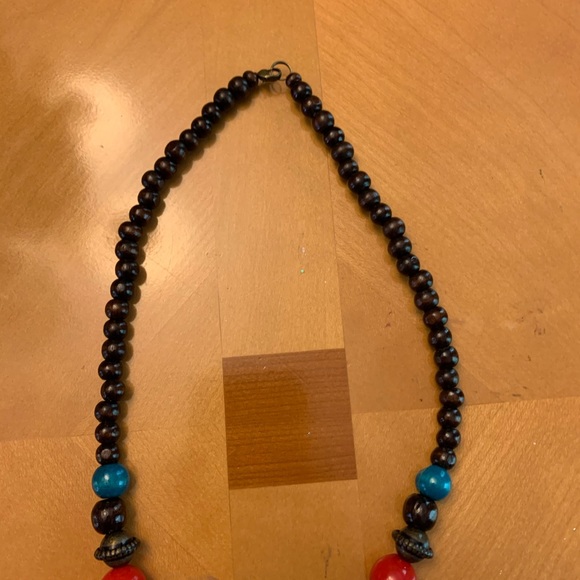 One of a kind, hand painted beaded necklace! - Picture 4 of 4